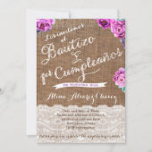 Bautizo 1er Cumpleaños, invitation espagnol Castel (Devant)