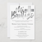 Bautizo Baptisme Spaans Taal Faux SILVER Kaart (Voorkant)