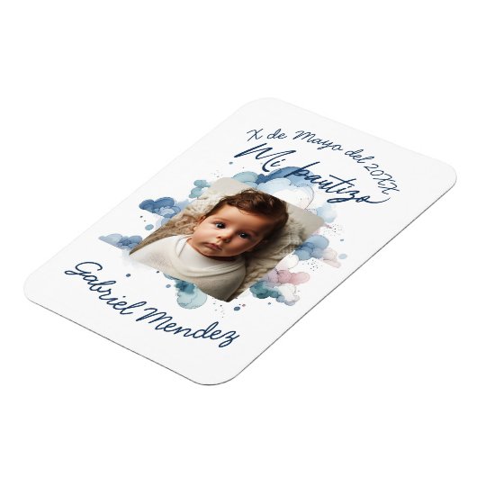 Bautizo con foto Spaanse Waterverf Magneet (Linkerzijde)