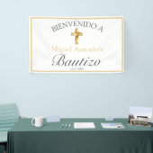 Bautizo de Bebé Blanco Clásico Dorado Bienvenido Spandoek (Beurs)