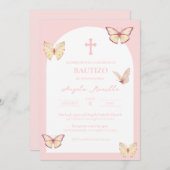 Bautizo Invitación de Mariposas Baptism Invitation (Devant / Derrière)