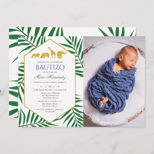Bautizo Invitacione De bautizo Baptism Invitation (Devant / Derrière)