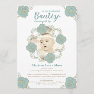 Bautizo Invitation, Unisex en Español Kaart