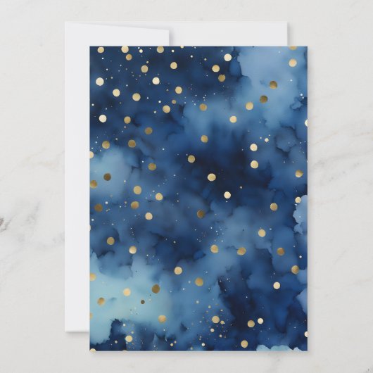 Bautizo marineblauw & gouden Waterverf Spaans Kaart (Achterkant)