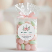 Bautizo Schattige Roze Rozen en laat Spaans Doopse Ronde Sticker
