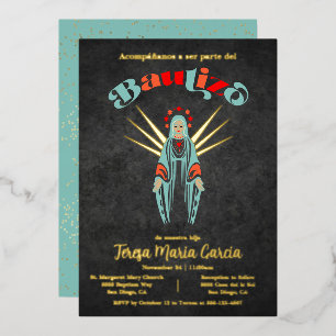 Bautizo Virgen de Guadalupe Baptism Moeder Mary Fo Folie Uitnodiging