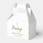 Bautizo Wit Goud Kruis Aangepaste Spaanse doop Bedankdoosjes (Achterkant)