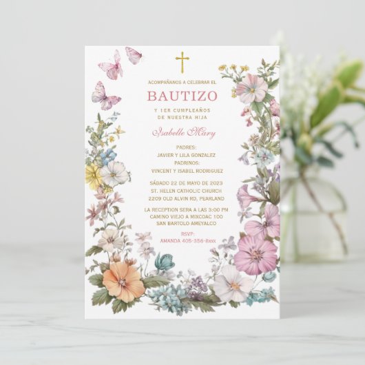 Bautizo Y Primer Añito de nuestro hija Kaart (Staand voorkant)