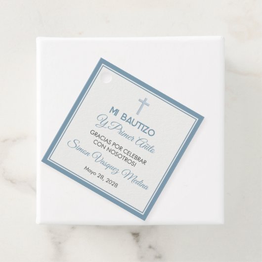 Bautizo y Primer Añito Doop en Eerste Verjaardag Bedankjes Labels (In situ)