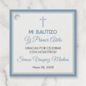 Bautizo y Primer Añito Doop en Eerste Verjaardag Bedankjes Labels (Voorkant)