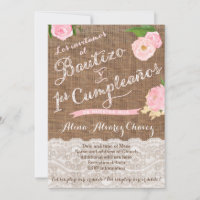 Bautizo y primer cumple, invitation espagnol Caste