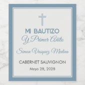 Bautizo y Primer Cumpleaños Doop eerste verjaardag Wijn Etiket (Enkel label)