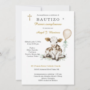 Bautizo y Primer Cumpleaños Niño Kaart