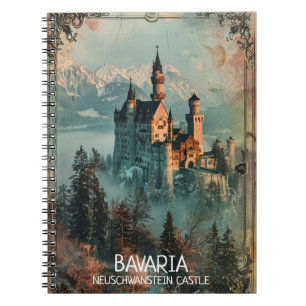 Bavaria Neuschwanstein Castle Vintage Notitieboek
