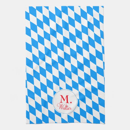 Bavaria rhombus monogramed Serviette de cuisine (Vertical)