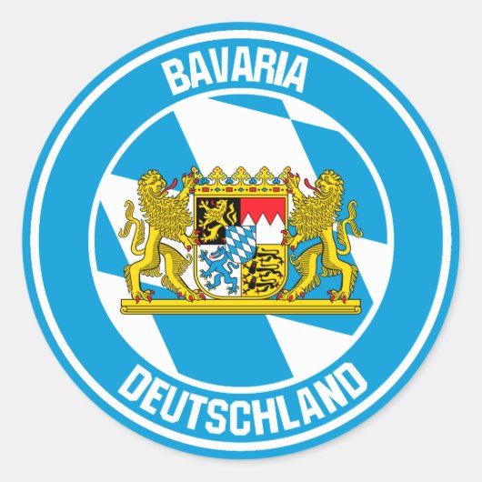 Bavaria Round Emblem Ronde Sticker (Voorkant)