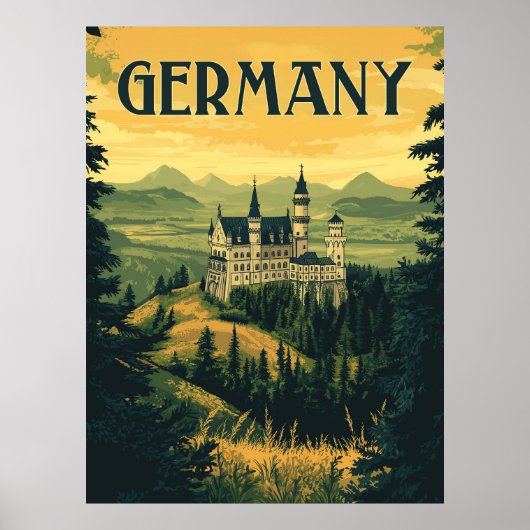 Bavaria Travel Souvenir -  Duits Kasteel Poster (Voorkant)