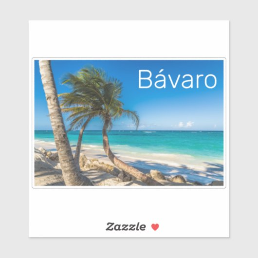 Bavaro Beach Caribbean Dominican Republic Souvenir Sticker (Vel)