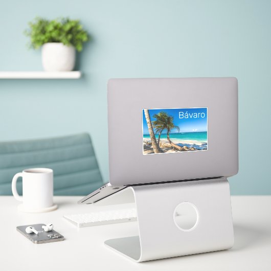 Bavaro Beach Caribbean Dominican Republic Souvenir Sticker (Laptop op bureau)