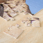 Baviaan aap op de top van een berg legpuzzel (Zijkant)