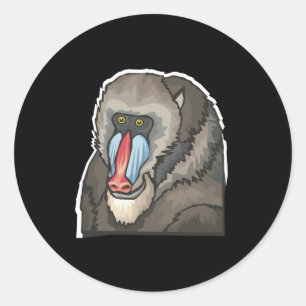 baviaan ronde sticker