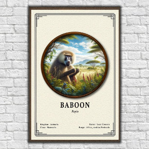 Baviaan Zoologie Serie Poster