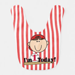 Bavoir Bab d'anniversaire de baseball des cheveux Brown