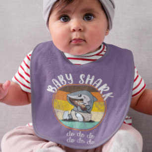 Bavoir Baby Shark Do Do Do Retro Vintage
