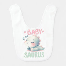 Bébé Saurus Dormir Dinosaure Bib