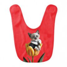 Bavoir bébé tulipe de chat siamois