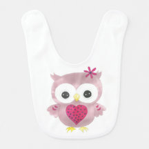 Bib pour bébé de Chouette rose