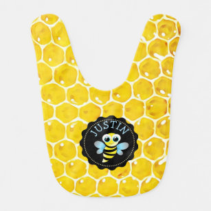 Bavoir Bib pour bébé en abeille de miel personnalisée