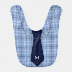 Bavoir Cravate de chemise pour garçon bleu personnalisées