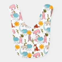 Cute Woodland Animals - Ours dessiné à la main et