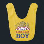 Bavoir Gold Carnival Circus Baby Birthday Kids HouseParty<br><div class="desc">Les anniversaires sont un jalon annuel que nous attendons avec impatience. Commencez cette fête monumentale avec nos articles de fête d'anniversaire Carnival Circus Baby Birthday Kids House Design. Personnalisez-le avec les détails de la fête ! Nous espérons que notre Carnival Circus Baby Birthday Kids House Party Design apporte à votre...</div>