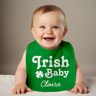 Bavoir Irish Baby Green St. Patrick's Day Personnalisé