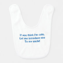 Oncle mignon drôle Bib de bébé