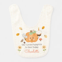 Petit Citrouille Premier anniversaire bébé Bib Gir