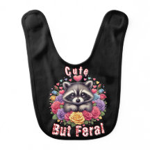 Raccoon mignon avec Fleurs et Coeurs colorés