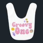 Bavoir Super One Retro 70's 1er Birthday Pink Baby Bib<br><div class="desc">C'est un Bib pour bébé Super One Retro 70's sur le thème 1er anniversaire. Années 70 Hippie Retro Seventies,  Mon premier anniversaire,  anniversaire b-day,  un 1,  idées d'anniversaire,  boule de paix rose signe fleurs visage souriant</div>