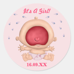Bawling Baby Het is een meisje Sticker
