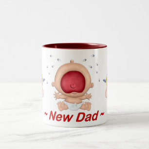 Bawling Baby - nieuwe vader Tweekleurige Koffiemok
