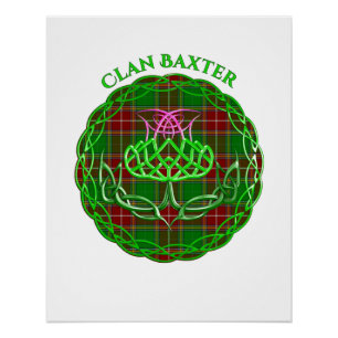 Baxter Scottish Tartan Celtic Thistle Perfect Poster