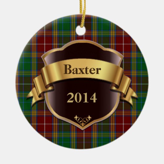 Baxter Tartan Aangepaste versiering Keramisch Ornament (Voorkant)