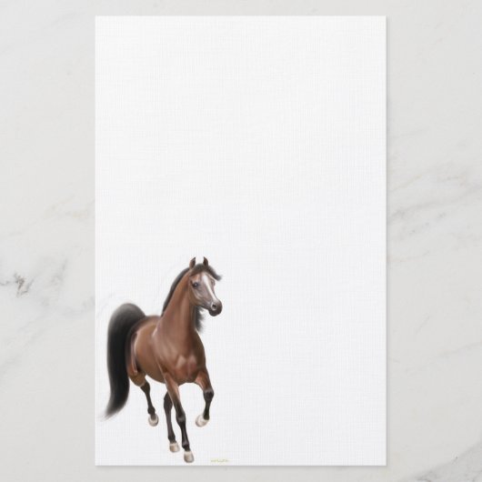 Bay Arabian Horse Stationery Briefpapier (Voorkant)