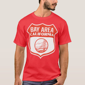 Bay Area California Retro Shield Rood T-shirt