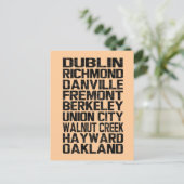 Bay Area East Bay Briefkaart (Staand voorkant)