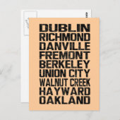 Bay Area East Bay Briefkaart (Voorkant / Achterkant)