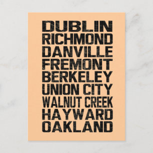 Bay Area East Bay Briefkaart