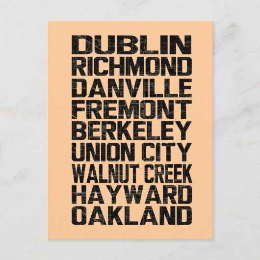 Bay Area East Bay Briefkaart (Voorkant)